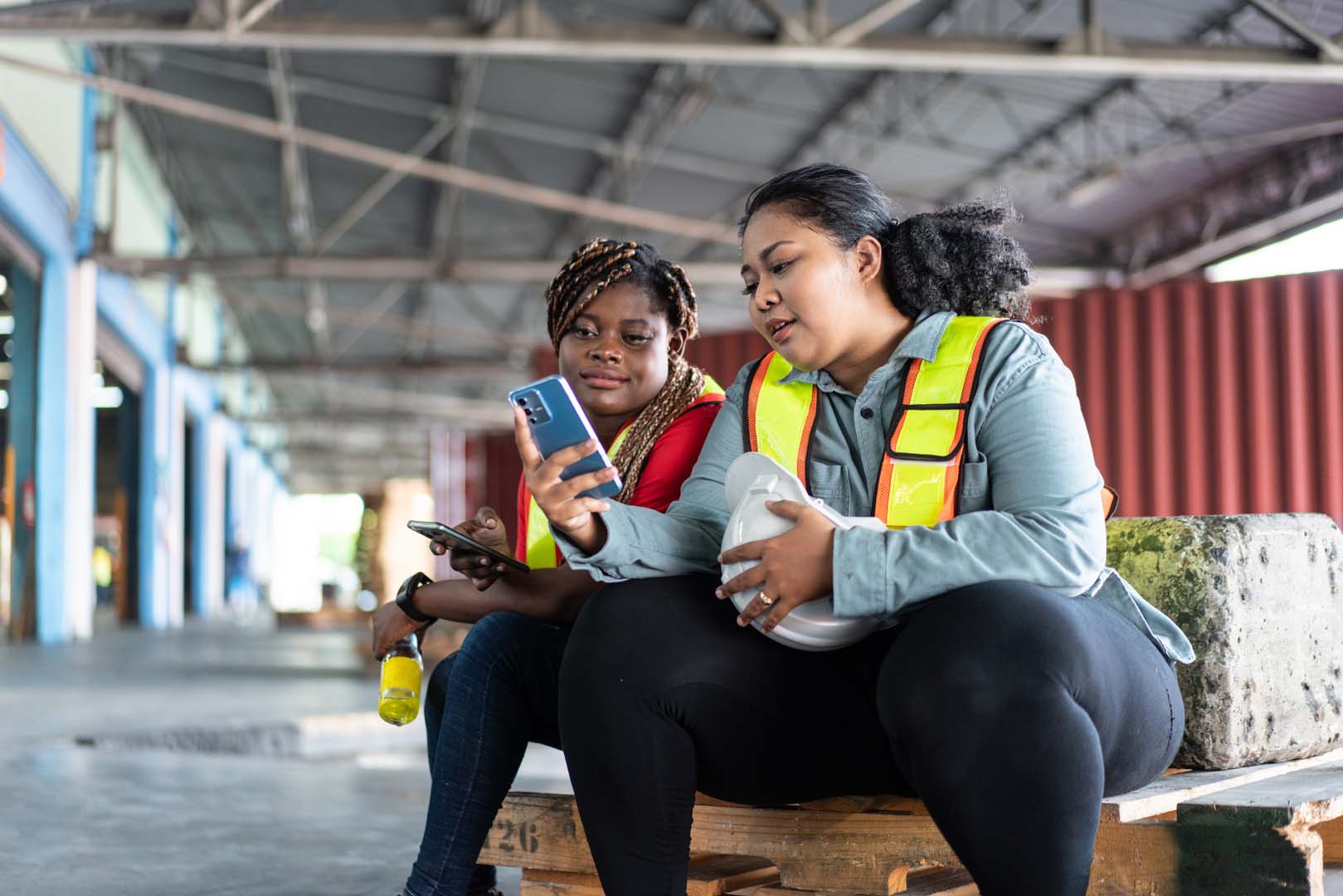 Workers in industrial setting